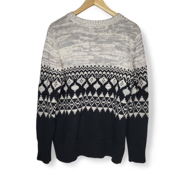 Banana Republic Alpaca Blend Sweater Women's Geo Knit Pattern Winter Cozy L - Picture 2 of 6